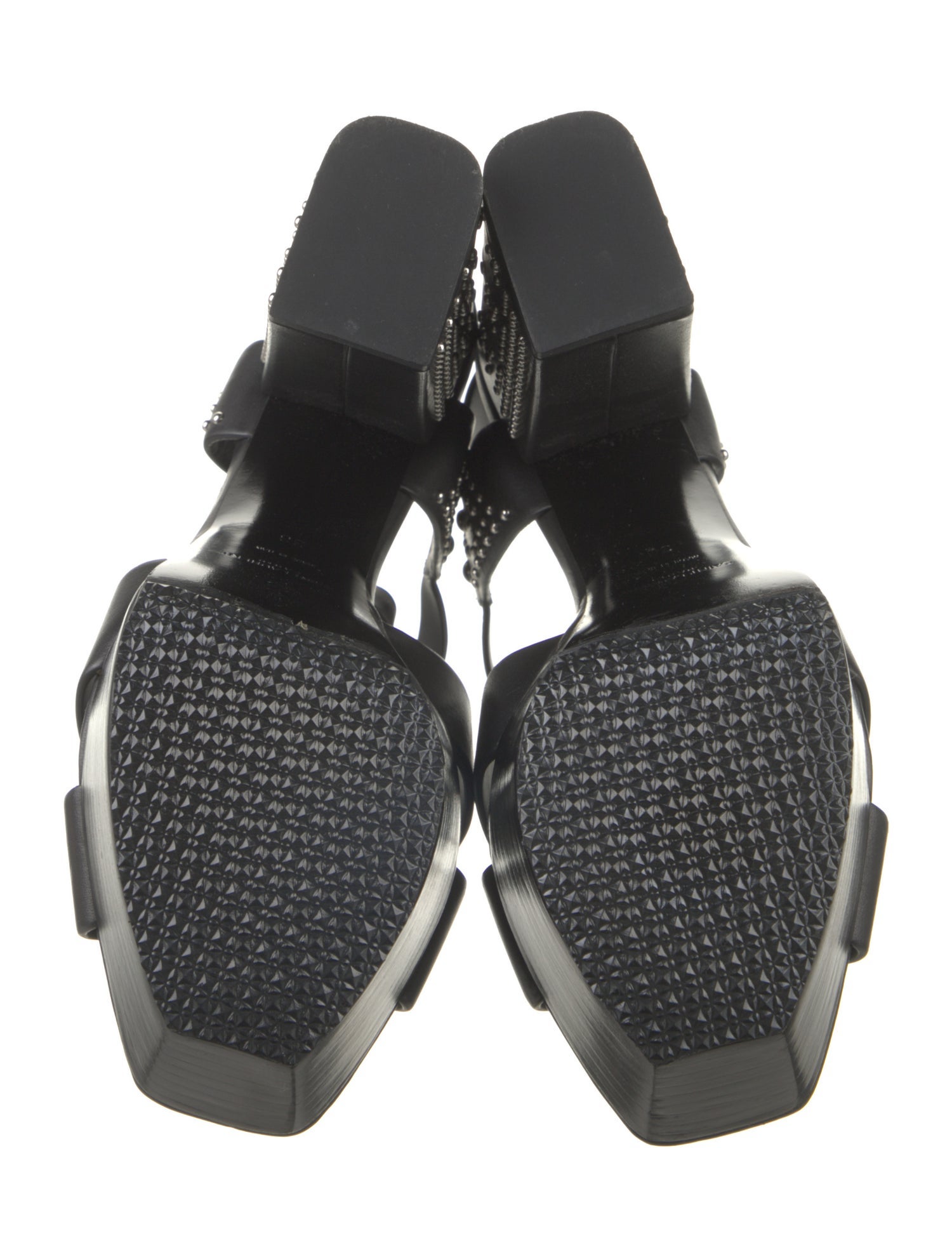 Saint Laurent Leather Studded Accents Sandals